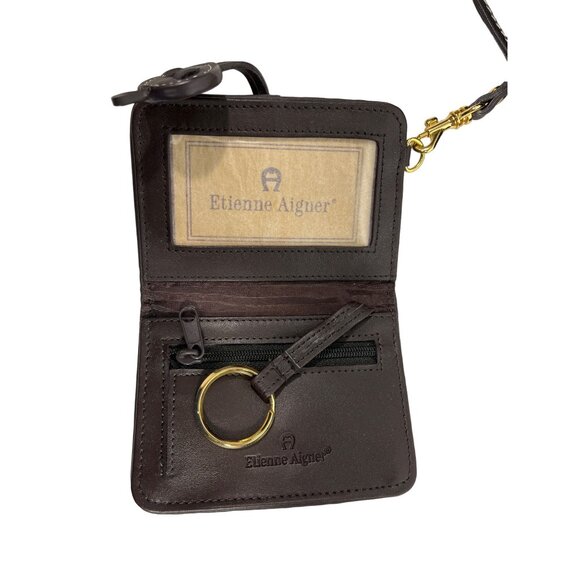 Etienne Aigner Women's Brown And Beige Woven Shoulder Bag and Wallet 2 Piece Set - Picture 9 of 16